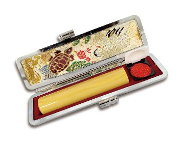 [Hanko Stamp Case] for S-Size Stick Type (Crane and Tortoise Design)の画像