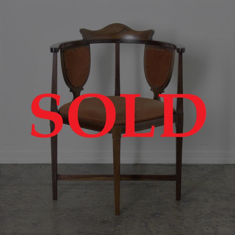 イギリス アンティーク コーナーチェアの画像