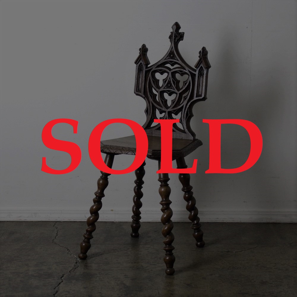 イギリス アンティーク ゴシックスタイル オーク ホールチェアの画像