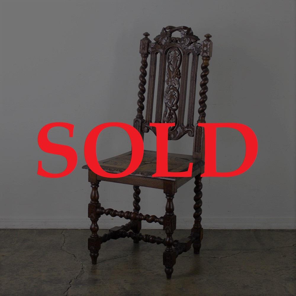 イギリス アンティーク ホールチェアの画像