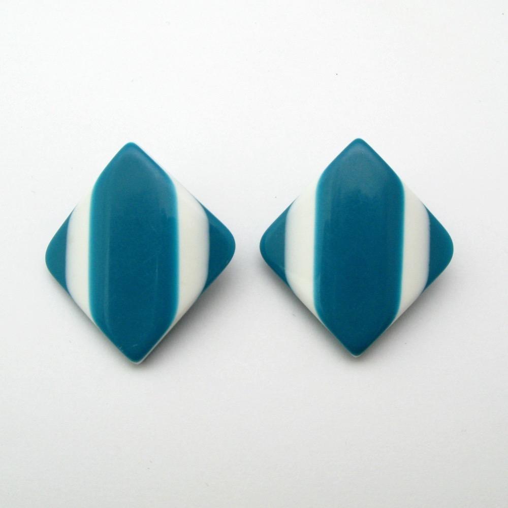 ヴィンテージ ブルー&ホワイト イヤリングの画像