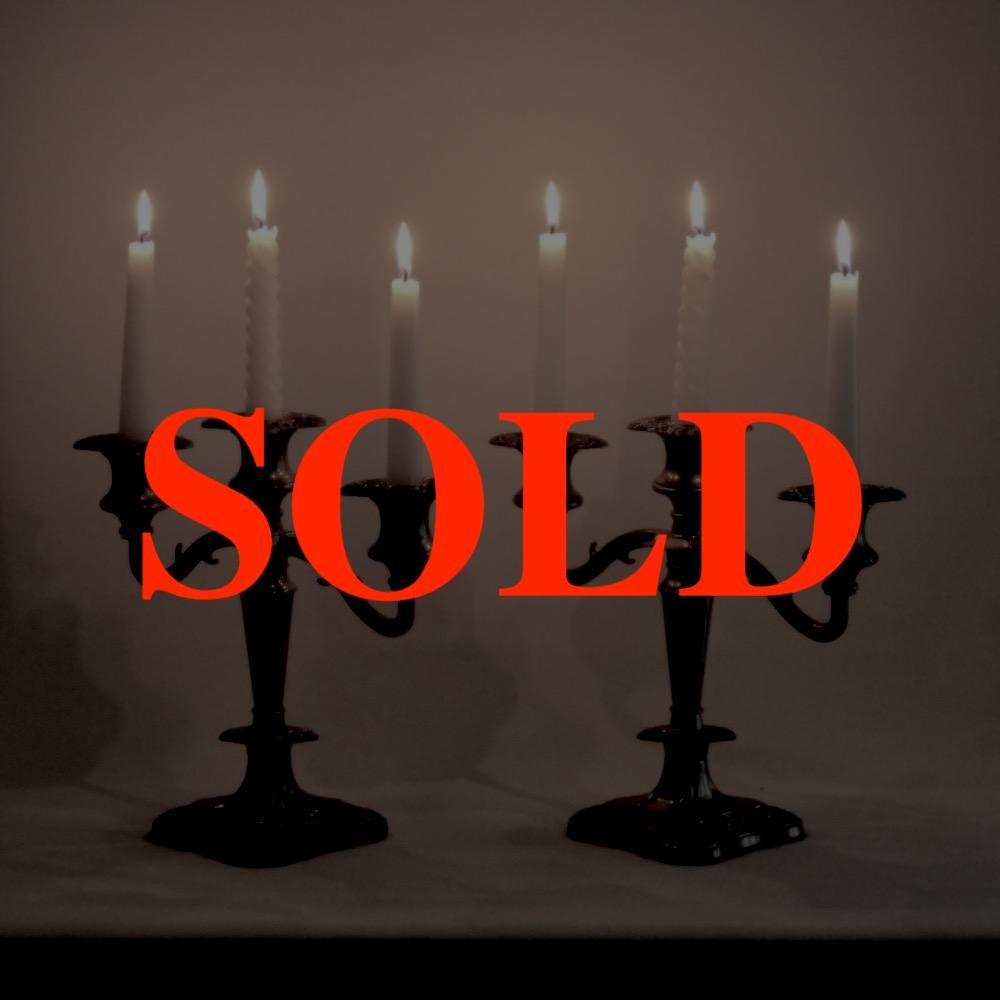 イギリス ヴィンテージ シルバープレート キャンドルスタンド ペアの画像