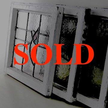 イギリス アンティーク ステンドグラス 3枚セットの画像