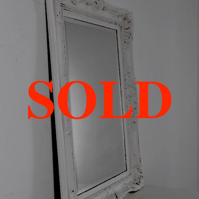 イギリス ホワイトペイント ウォールミラーの画像