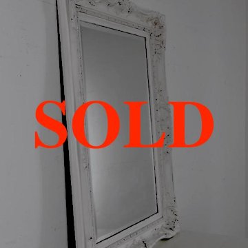 イギリス ホワイトペイント ウォールミラーの画像