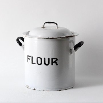 イギリス アンティーク エナメル FLOUR缶画像