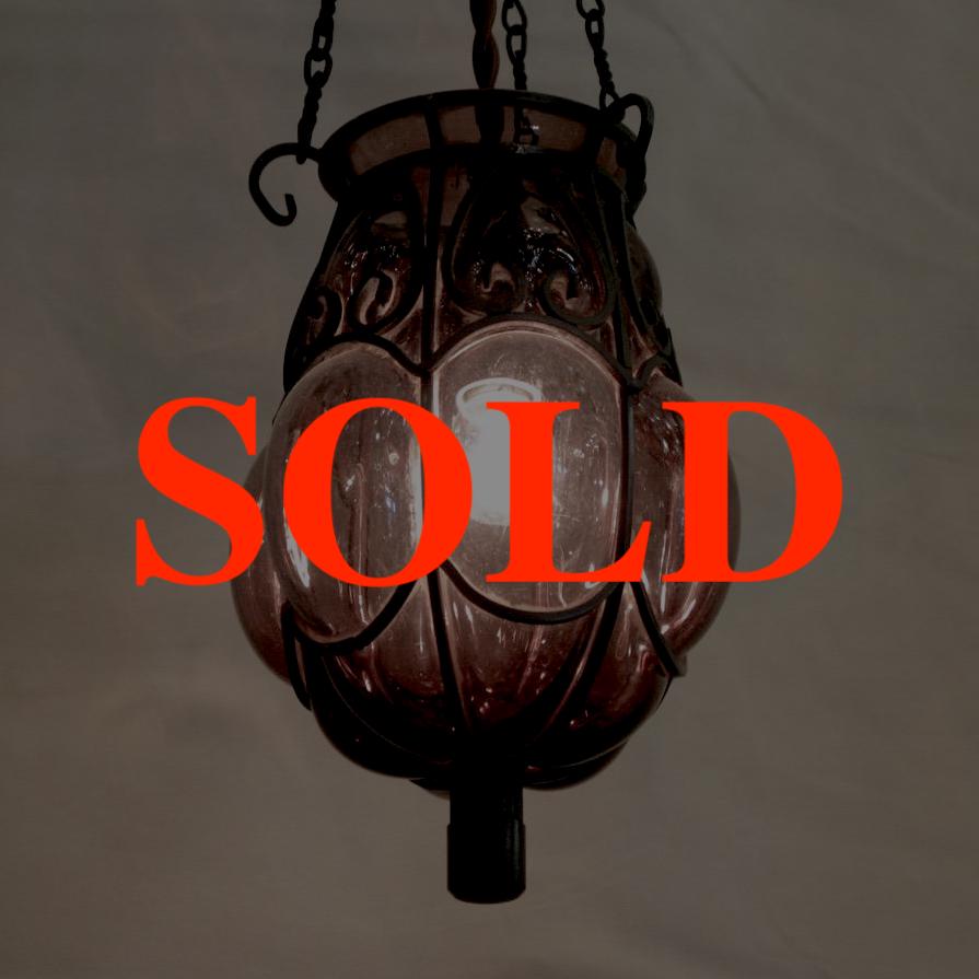 イタリア ヴィンテージ ムラーノガラス ハンギングランプの画像