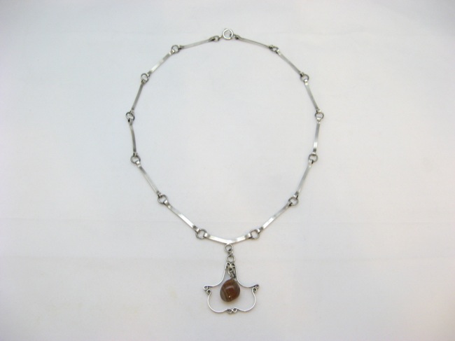 ヴィンテージ アゲート&シルバーネックレスの画像