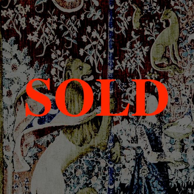 フランス ヴィンテージ 貴婦人と一角獣 タペストリー （プリント）の画像