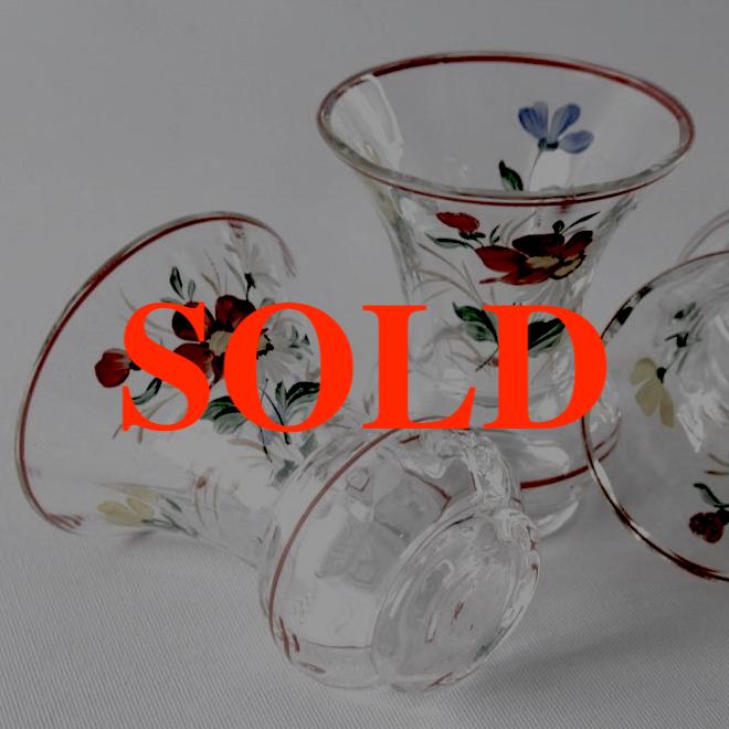 イギリス ヴィンテージ ハンドペイント フラワーベースの画像