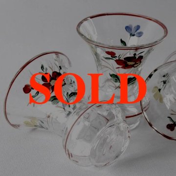 イギリス ヴィンテージ ハンドペイント フラワーベースの画像