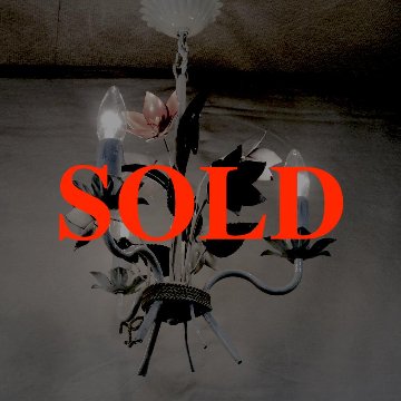 フランス ヴィンテージ トール フラワー シャンデリアの画像