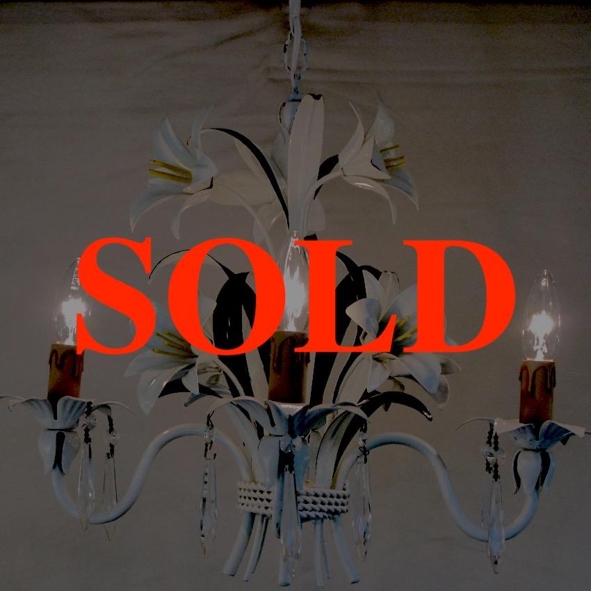 フランス ヴィンテージ トールフラワー シャンデリアの画像