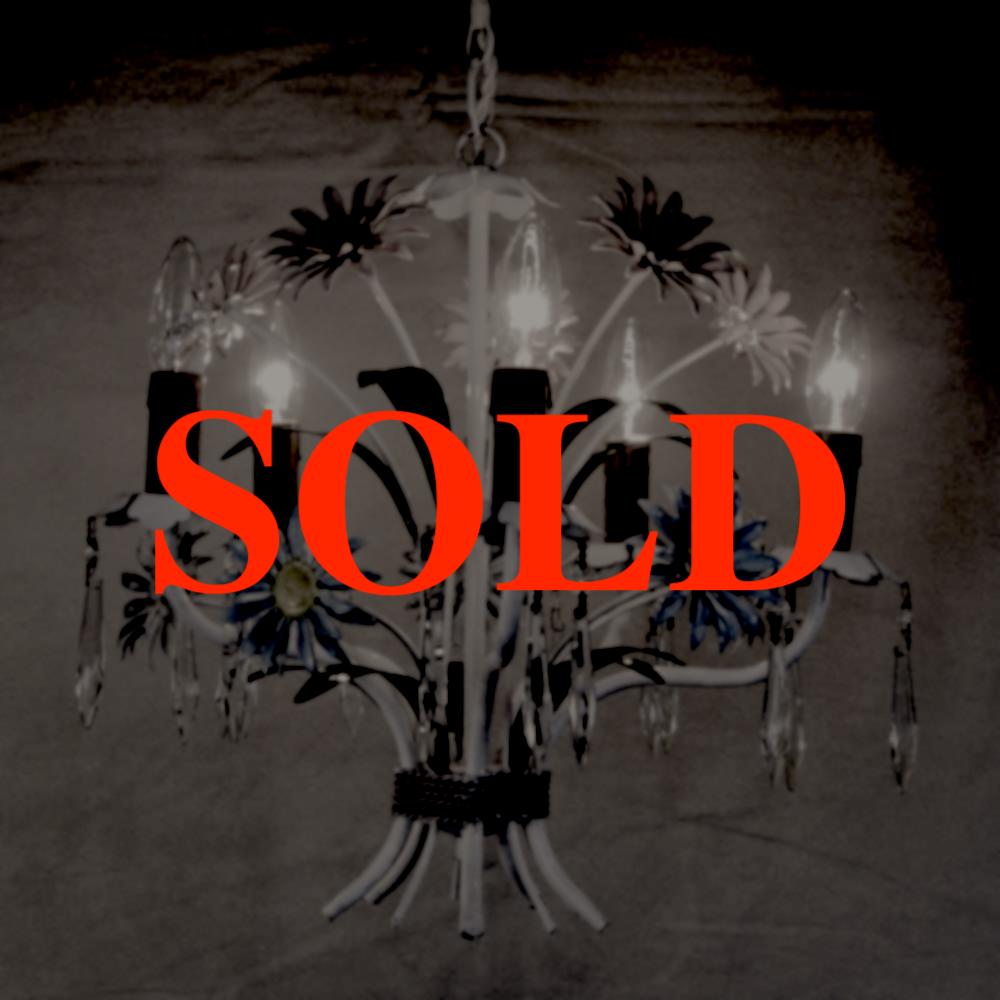 フランス ヴィンテージ トールフラワー シャンデリアの画像