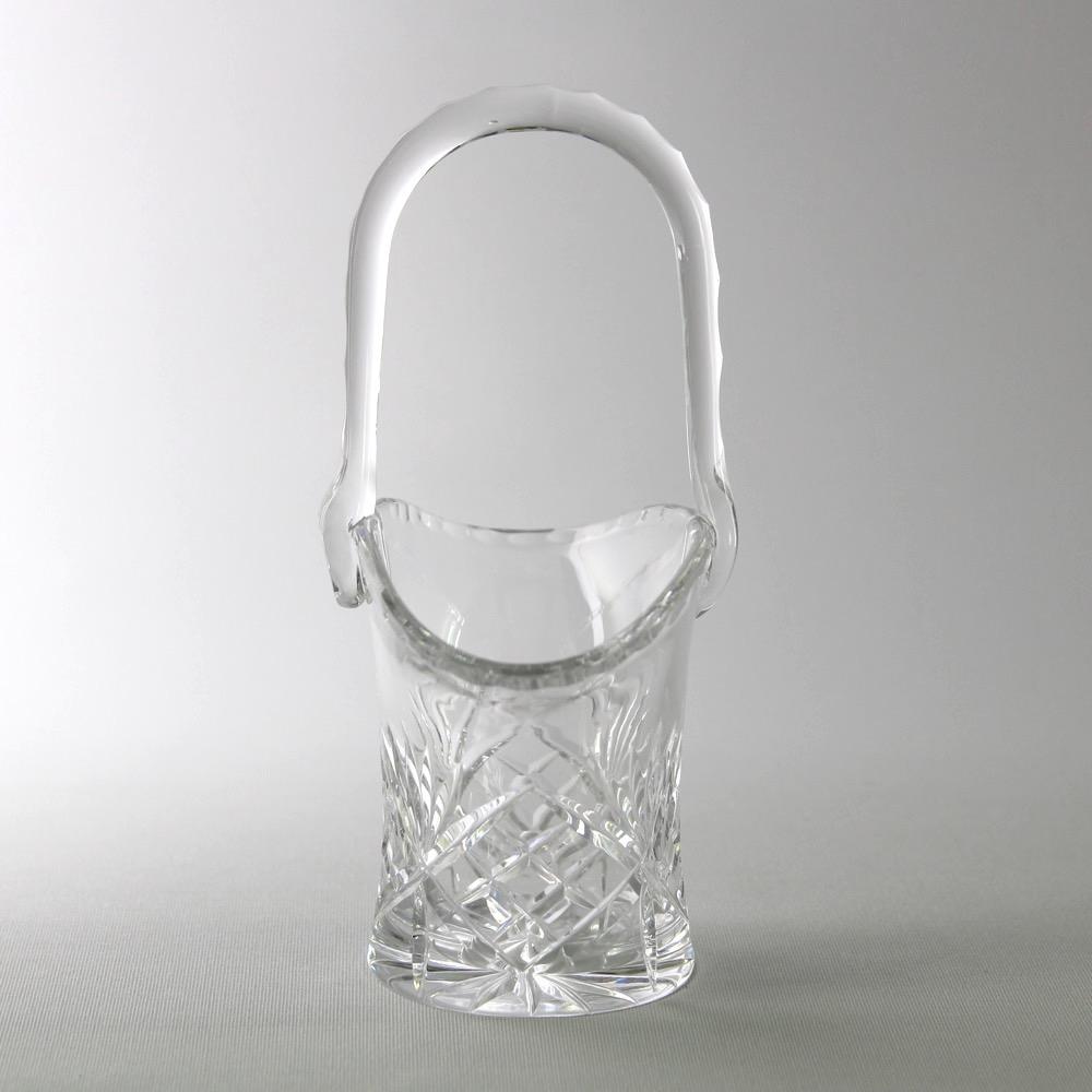 イギリス ヴィンテージ カットガラス フラワーベース画像