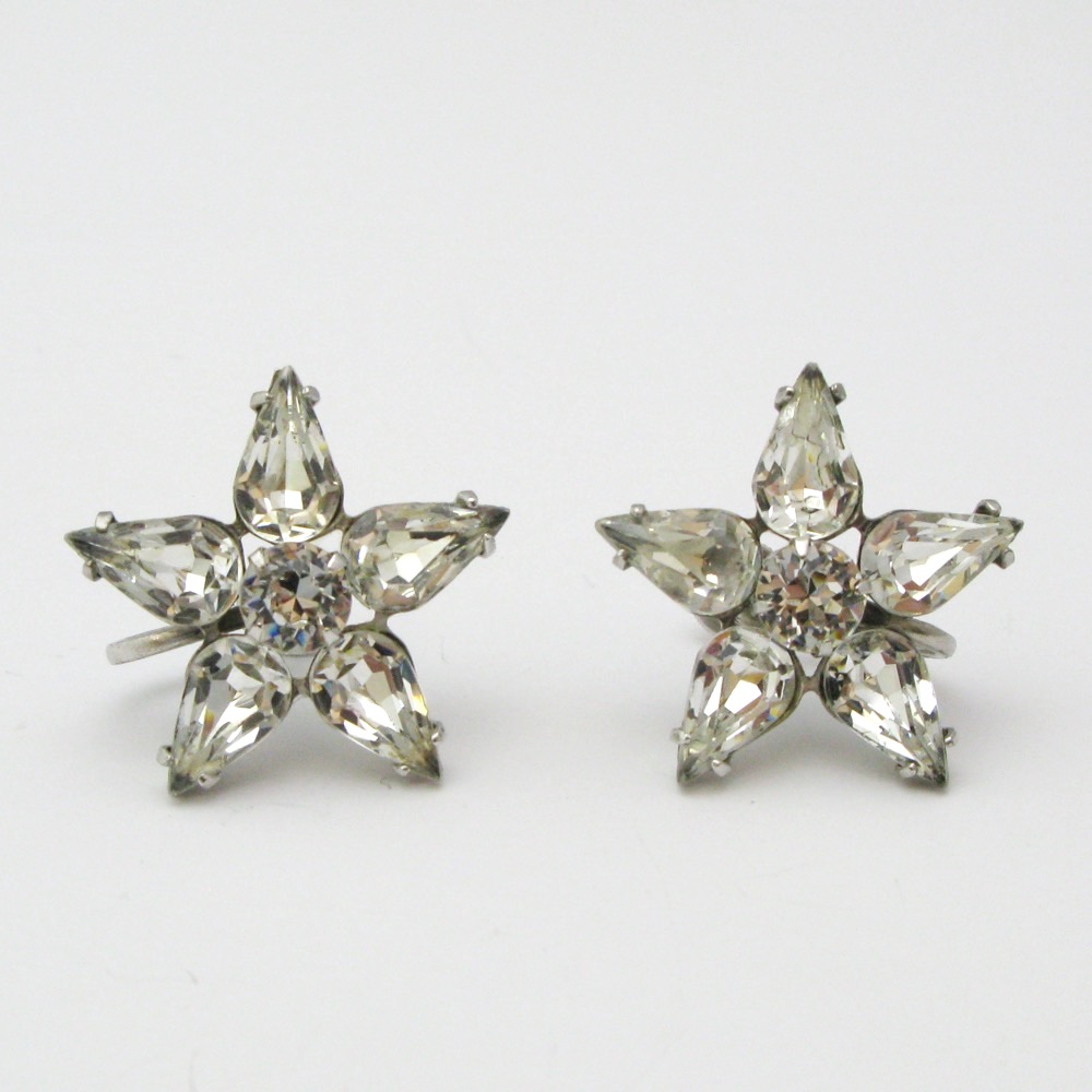 ヴィンテージ ラインストーン スター イヤリングの画像