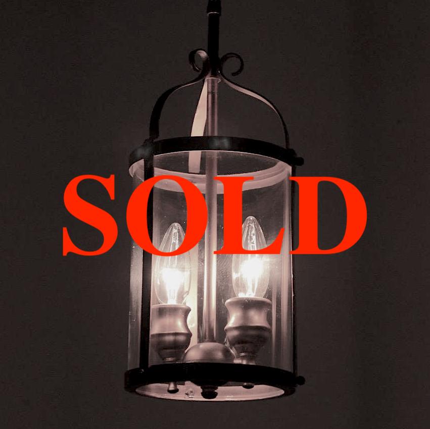 フランス ヴィンテージ 2灯式ランタン型ペンダントランプの画像