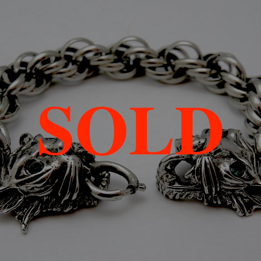 ヴィンテージ タイガー＆チェーンブレスレットの画像
