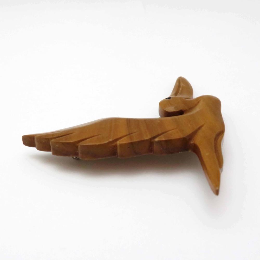 ヴィンテージ 木製 ペリカンのブローチ画像