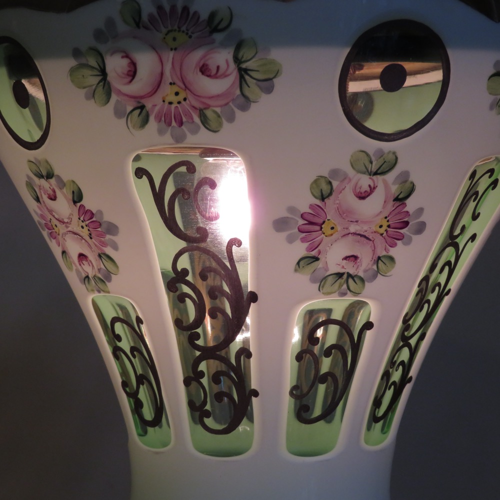 チェコスロヴァキア ヴィンテージ ボヘミアンガラス テーブルランプ画像