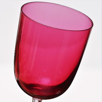 イギリス ヴィクトリアン クランベリーガラス ワイングラス画像
