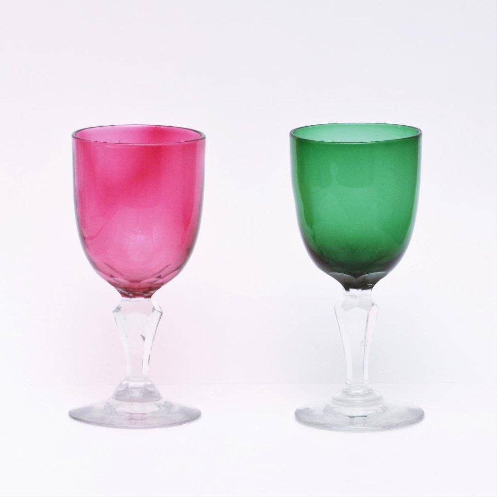 イギリス ヴィクトリアン ワイングラス ペアの画像