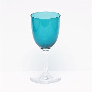 イギリス ヴィクトリアン ワイングラス(ブルーグリーン)画像