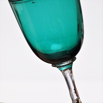 イギリス ヴィクトリアン ワイングラス(ブルーグリーン)画像
