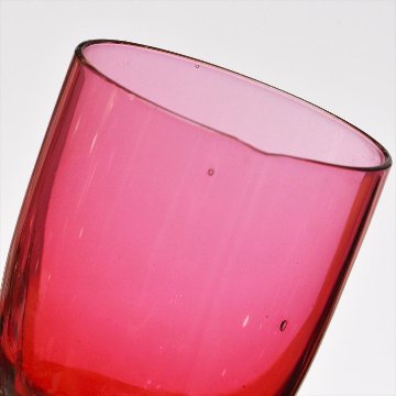 イギリス ヴィクトリアン クランベリーガラス ワイングラス画像