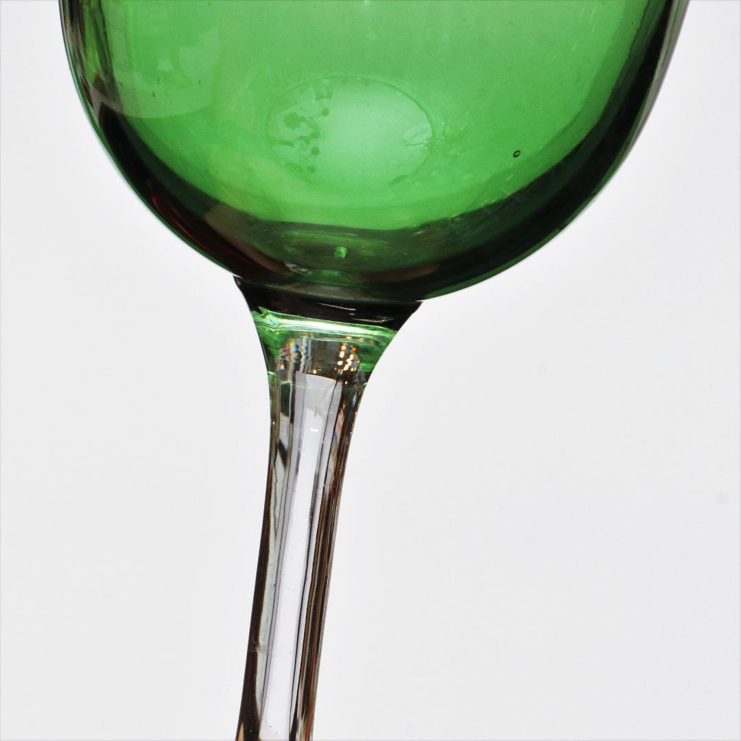 イギリス ヴィクトリアン ワイングラス(グリーン)画像