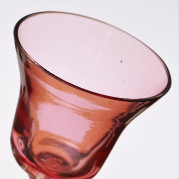 イギリス ヴィクトリアン クランベリーガラス インバーテッドグラス 可杯画像