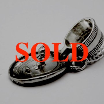 シルクハット＆うさぎ シルバーチャームネックレスの画像