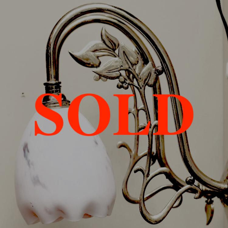 イギリス アールヌーボースタイル ブラス ウォールランプの画像