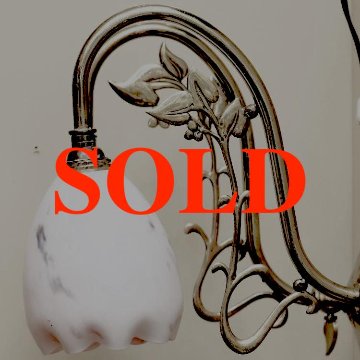 イギリス アールヌーボースタイル ブラス ウォールランプの画像