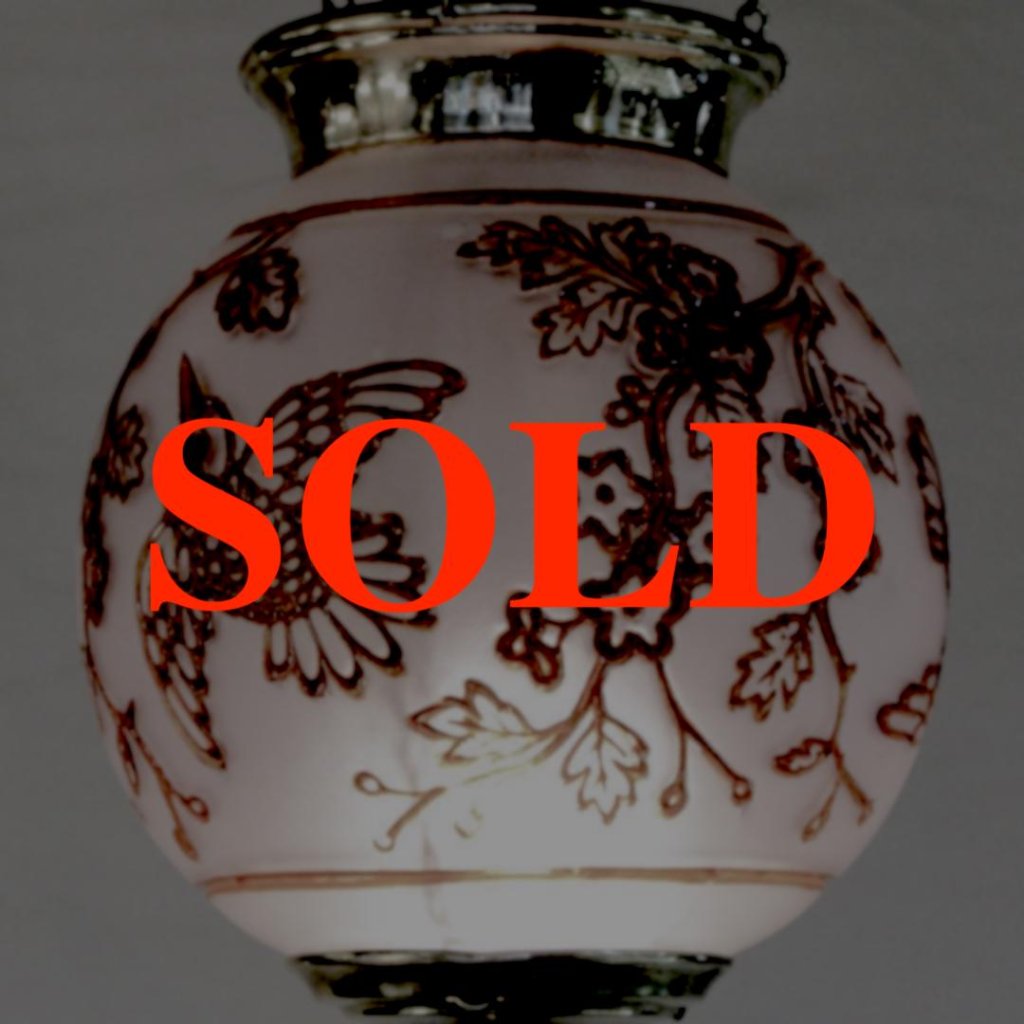 フランス アンティーク バカラ/BACCARAT 花鳥文 ランタンの画像