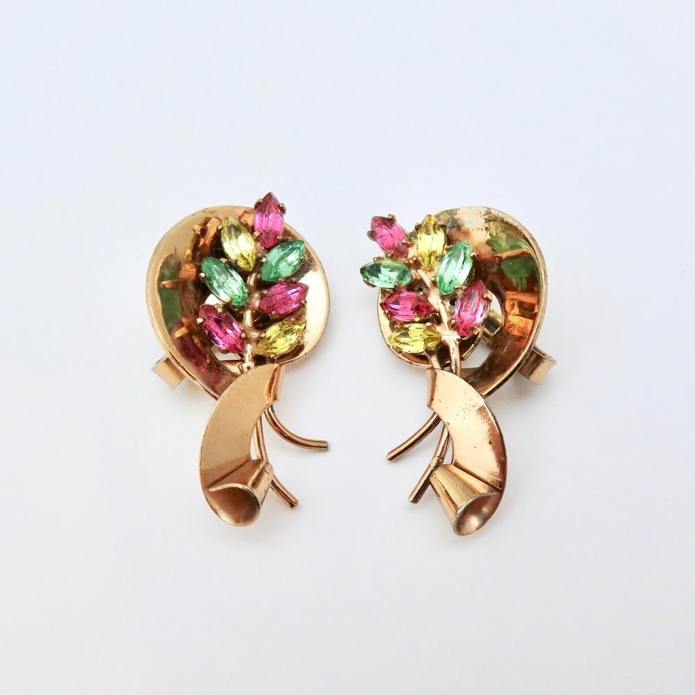 Coro ラインストーン イヤリングの画像