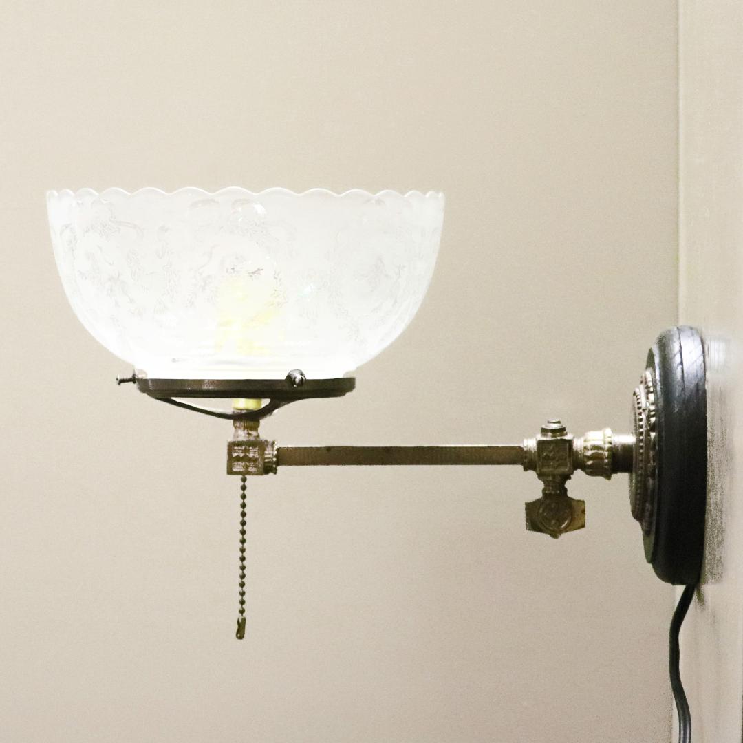 アメリカ アンティーク ガス燈 ウォールランプ画像