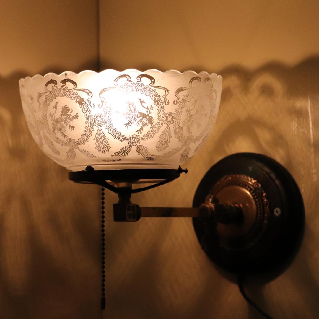 アメリカ アンティーク ガス燈 ウォールランプ画像