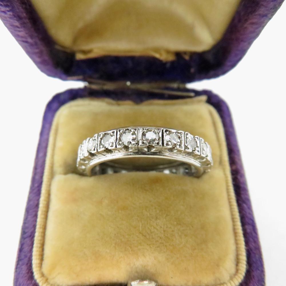 イギリス アンティーク ダイヤ プラチナ リングの画像