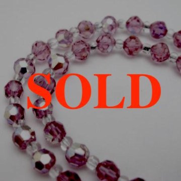 オーロラ加工ボヘミアンガラスビーズロングネックレスの画像