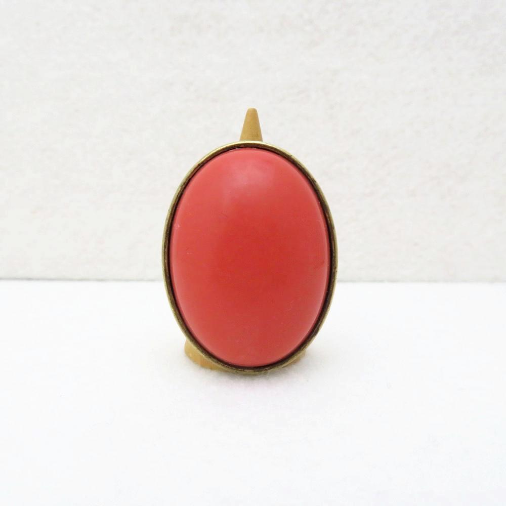 ヴィンテージ 珊瑚風 メタルリングの画像