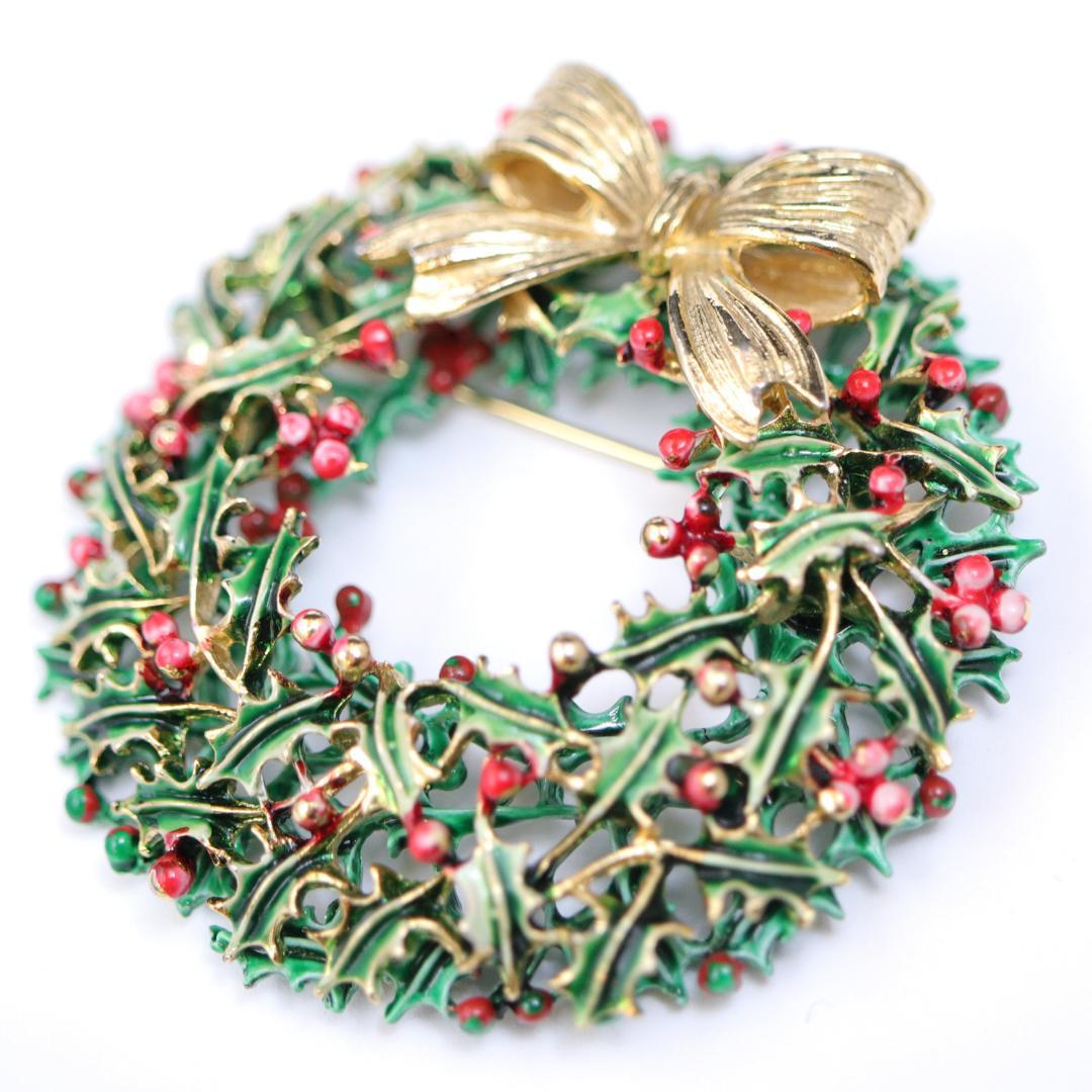 アメリカ WEISS クリスマスリース ブローチの画像