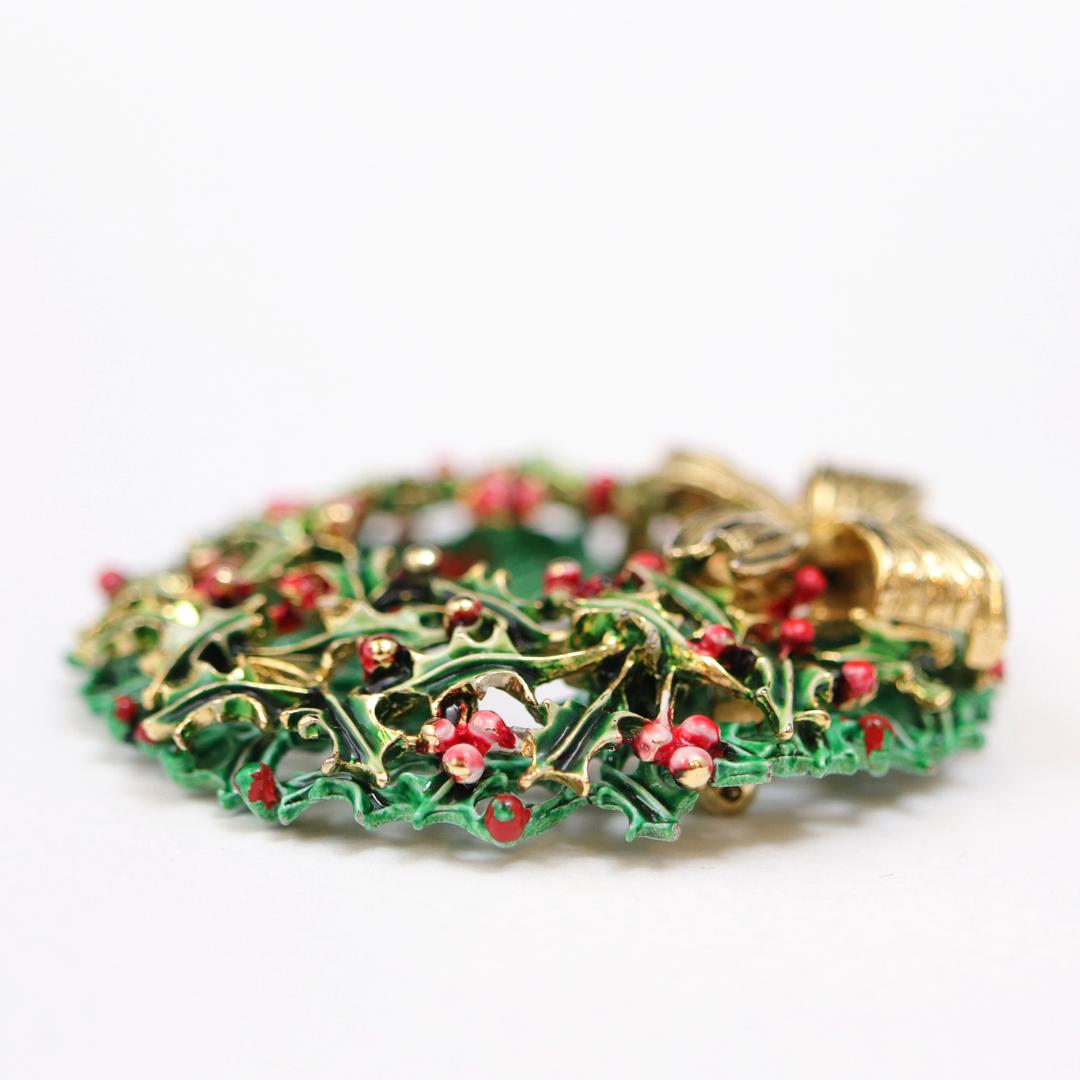 アメリカ WEISS クリスマスリース ブローチの画像