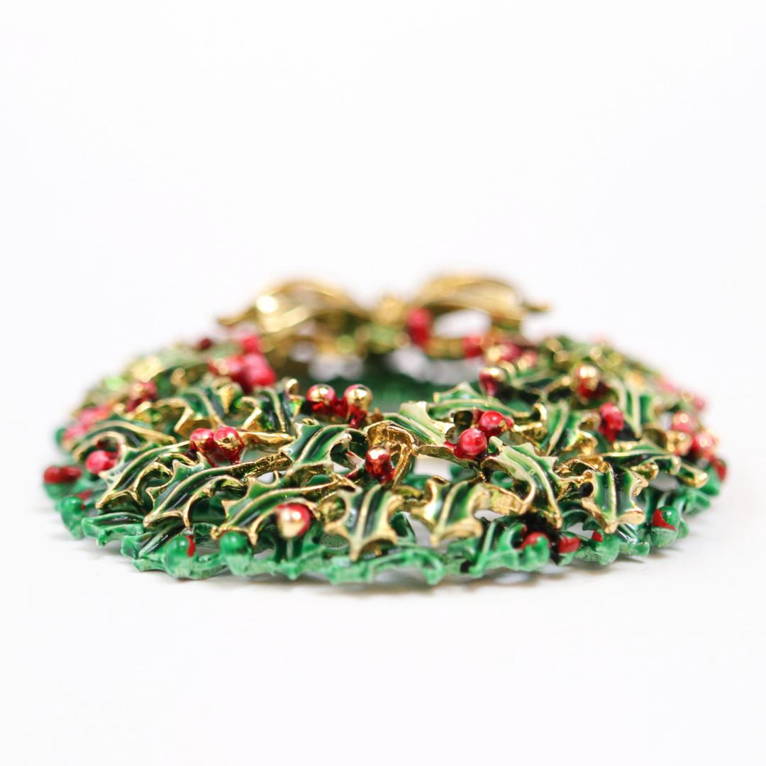 アメリカ WEISS クリスマスリース ブローチの画像