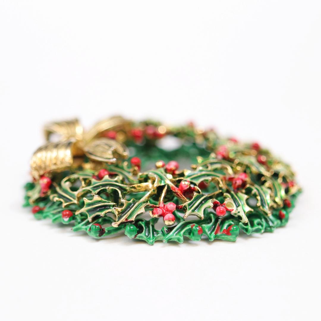 アメリカ WEISS クリスマスリース ブローチの画像