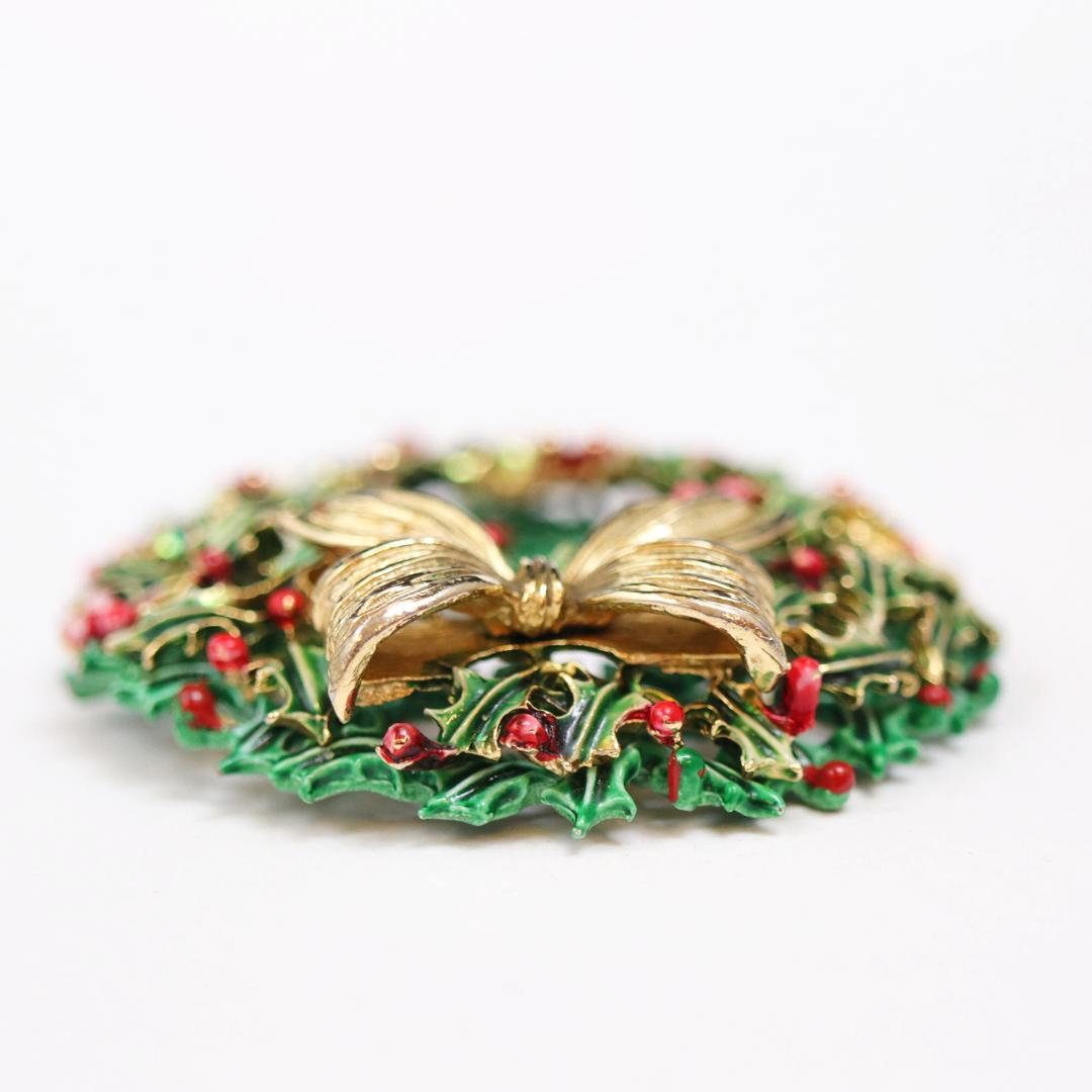 アメリカ WEISS クリスマスリース ブローチの画像