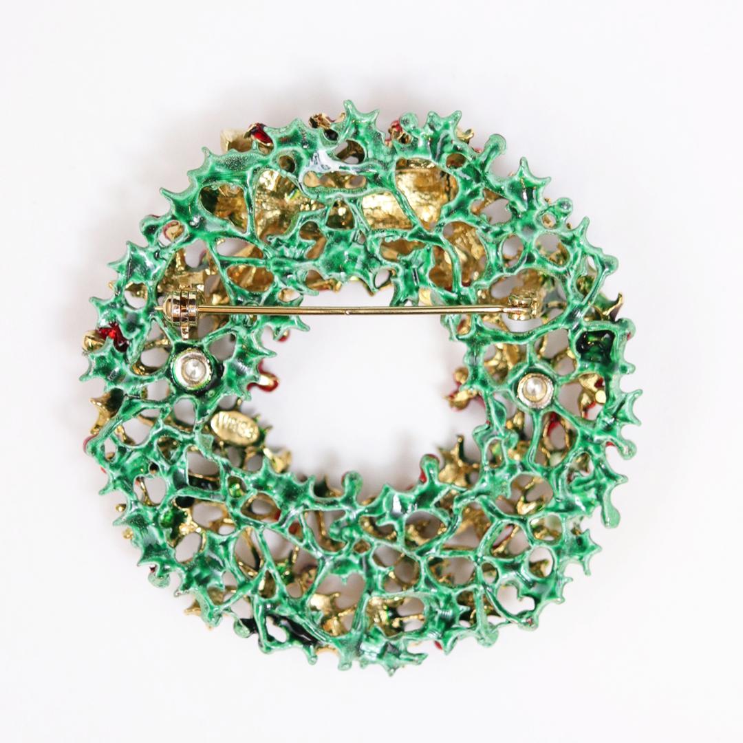 アメリカ WEISS クリスマスリース ブローチの画像