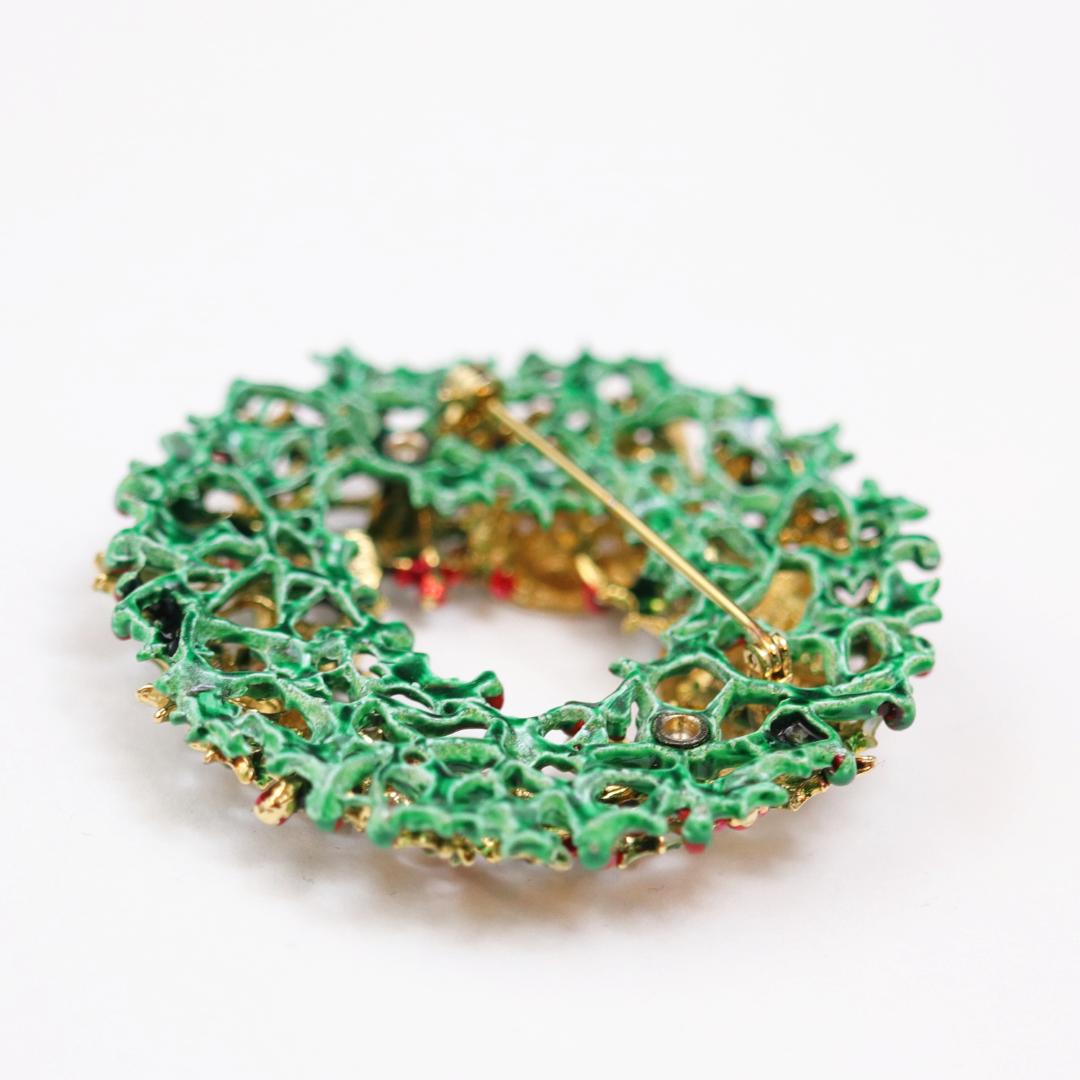 アメリカ WEISS クリスマスリース ブローチの画像