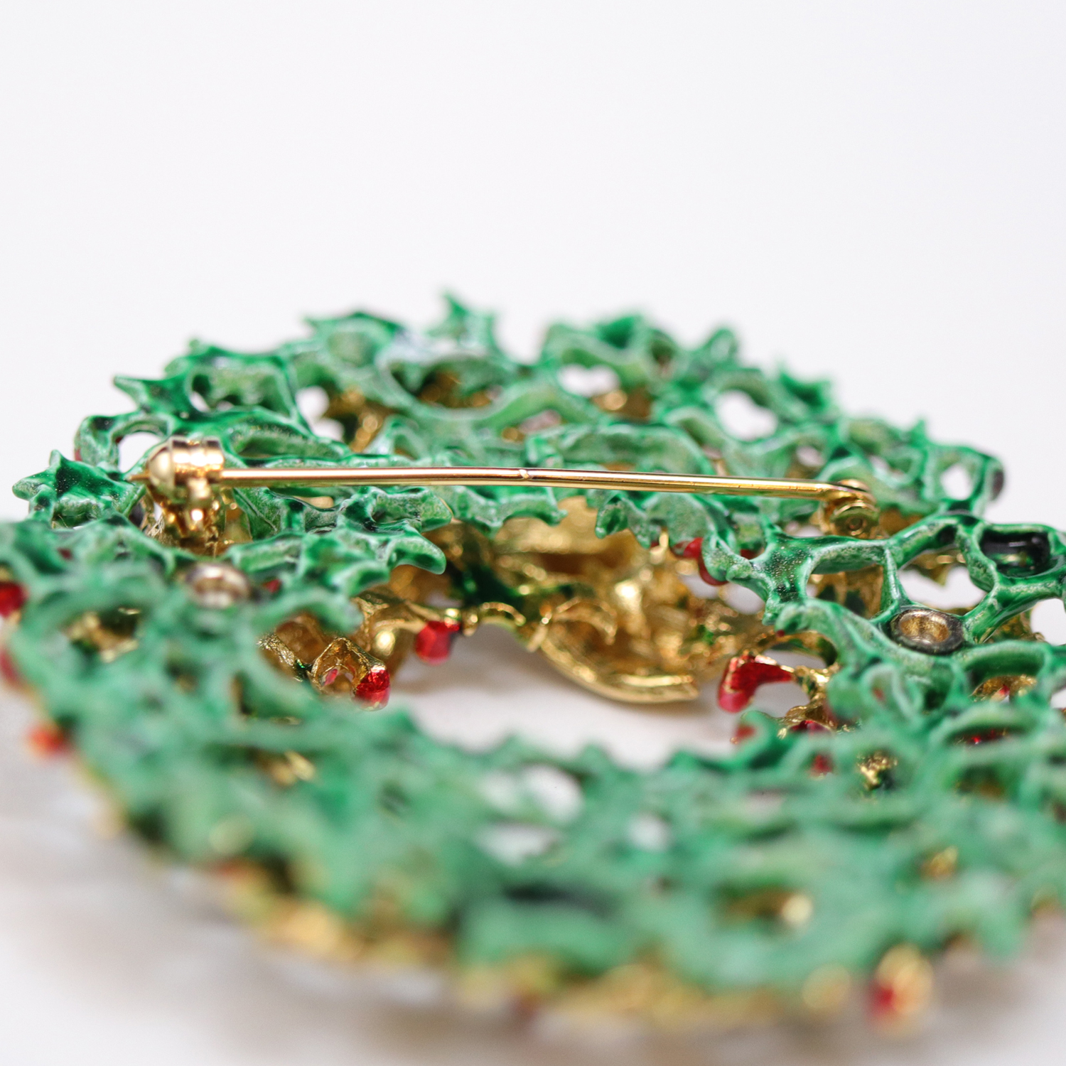 アメリカ WEISS クリスマスリース ブローチの画像