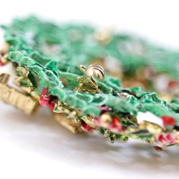 アメリカ WEISS クリスマスリース ブローチの画像